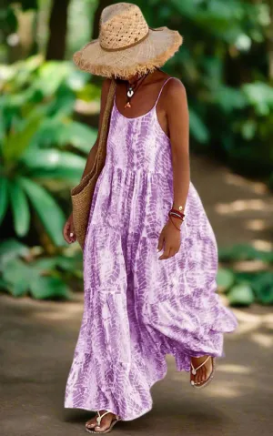 PRETTYGARDEN Women’s Bohemian Summer Dress 2024 Floral Maxi with Pockets & Spaghetti Straps