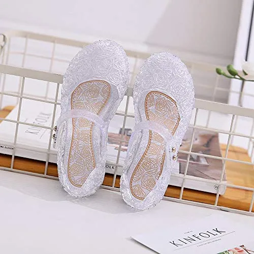Princess Girls Sandals Jelly Shoes (White)