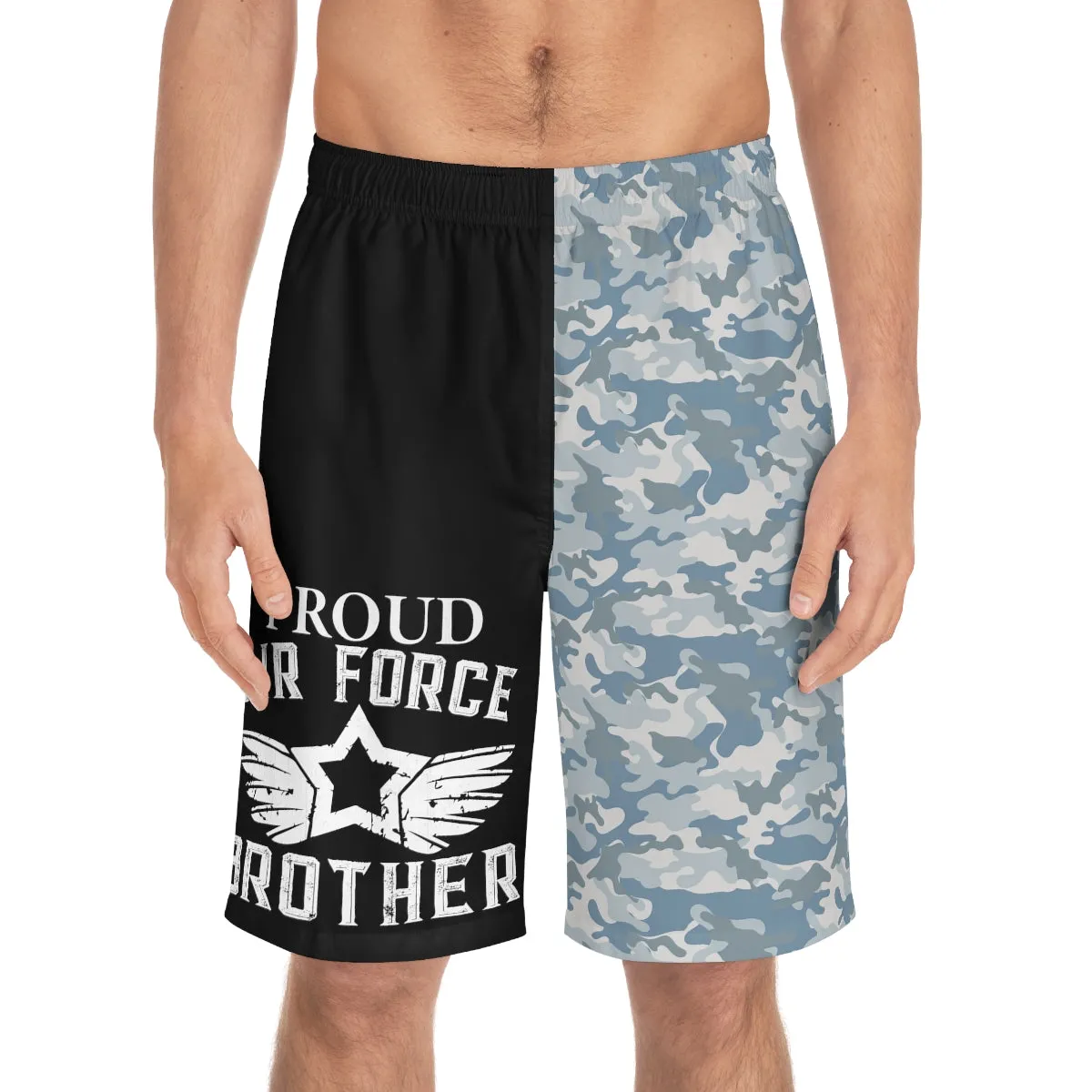 Proud Airforce Brother Camo Men's Board Shorts