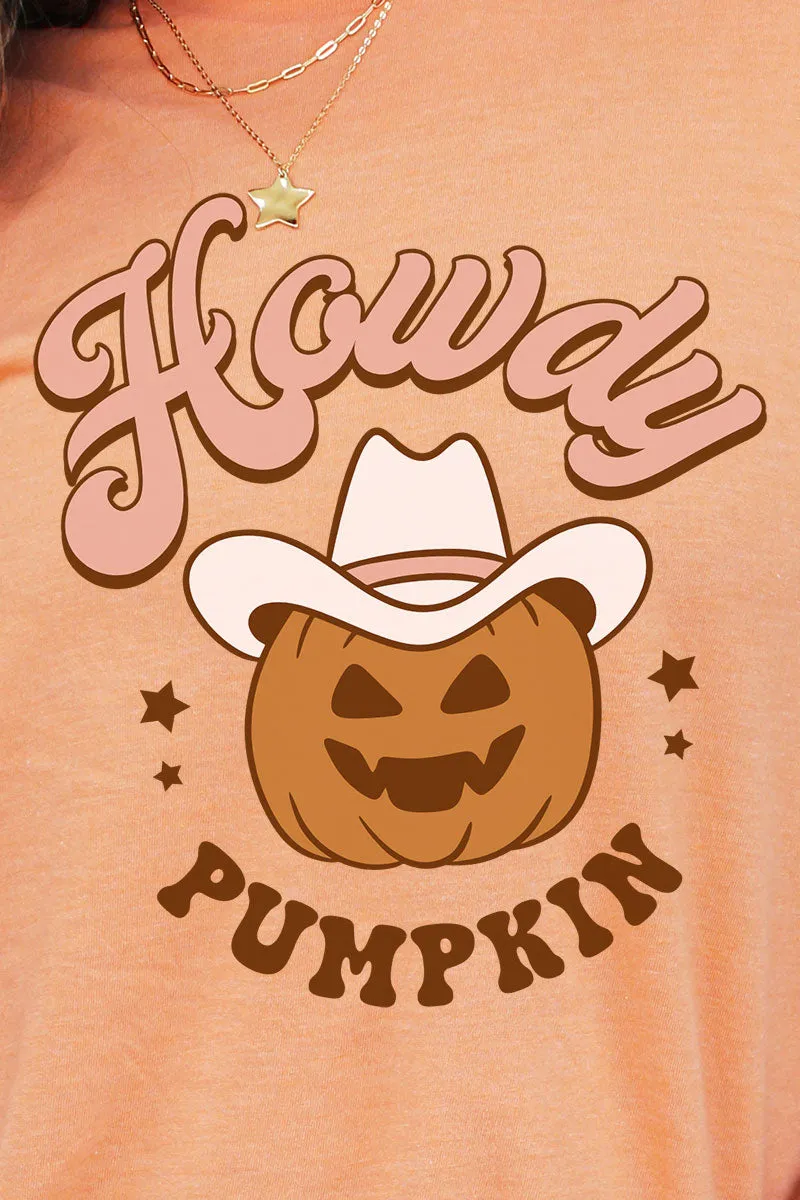 Pumpkin Howdy Cowboy Hat Unisex Blend Tee