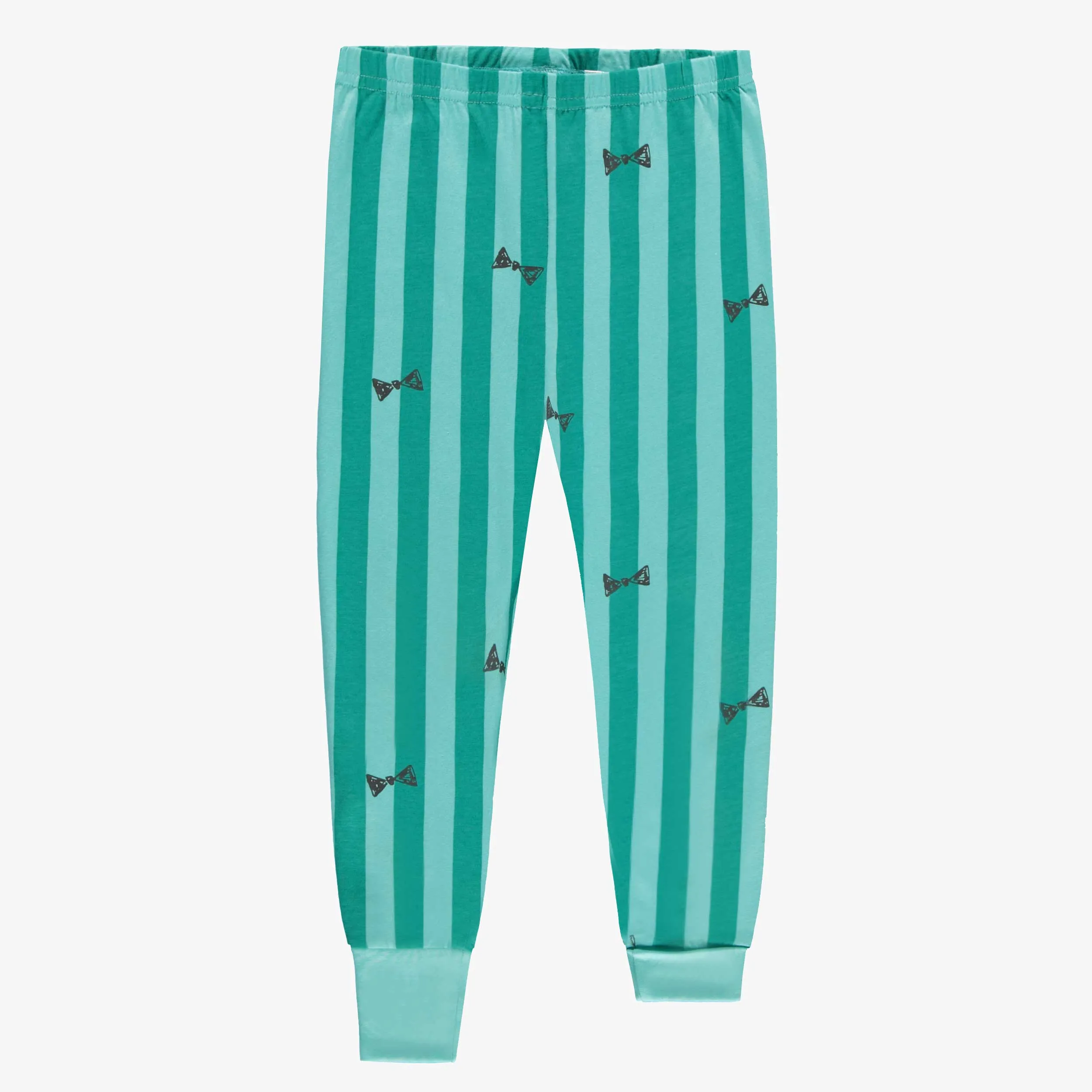 Pyjama deux pièces crème et turquoise avec illustration, enfant  || Cream and turquoise two-piece pajamas, child