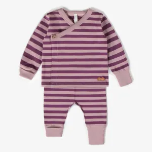 Pyjama deux-pièces évolutif en coton biologique, naissance || Two-pieces pajamas set in organic cotton, newborn