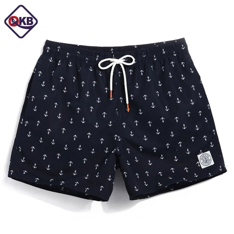 QIKERBONG Men Beach Shorts Board Trunks Shorts Casual Quick Drying Male Swimwear Swimsuits Bermuda Casual Active Sweatpants