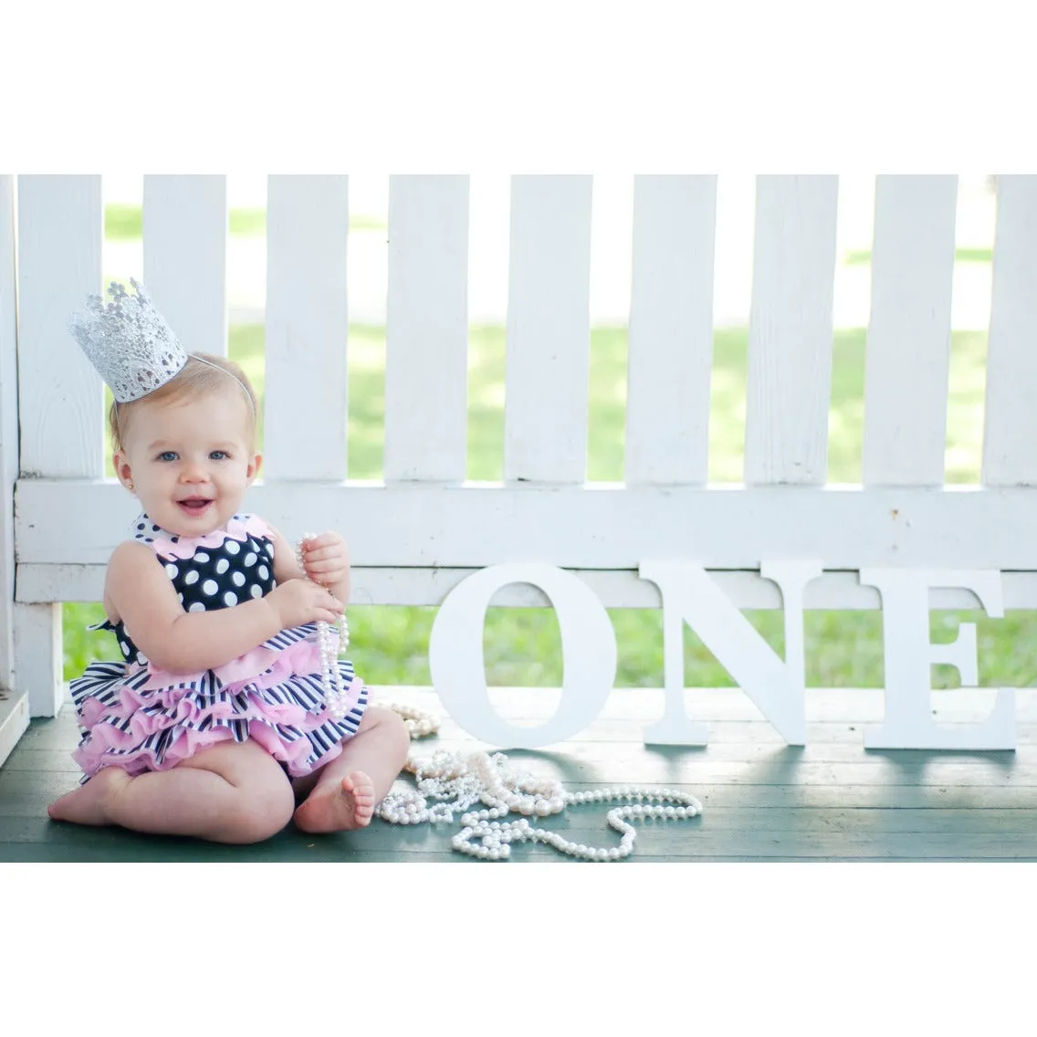 "ONE" First Birthday Glitter Letters