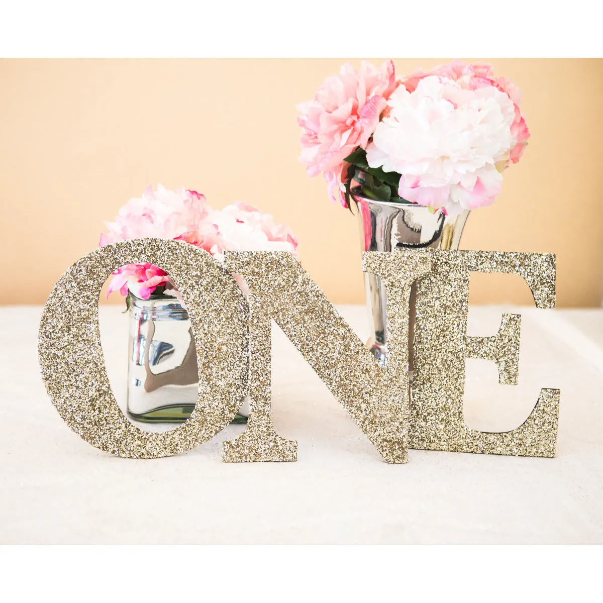 "ONE" First Birthday Glitter Letters
