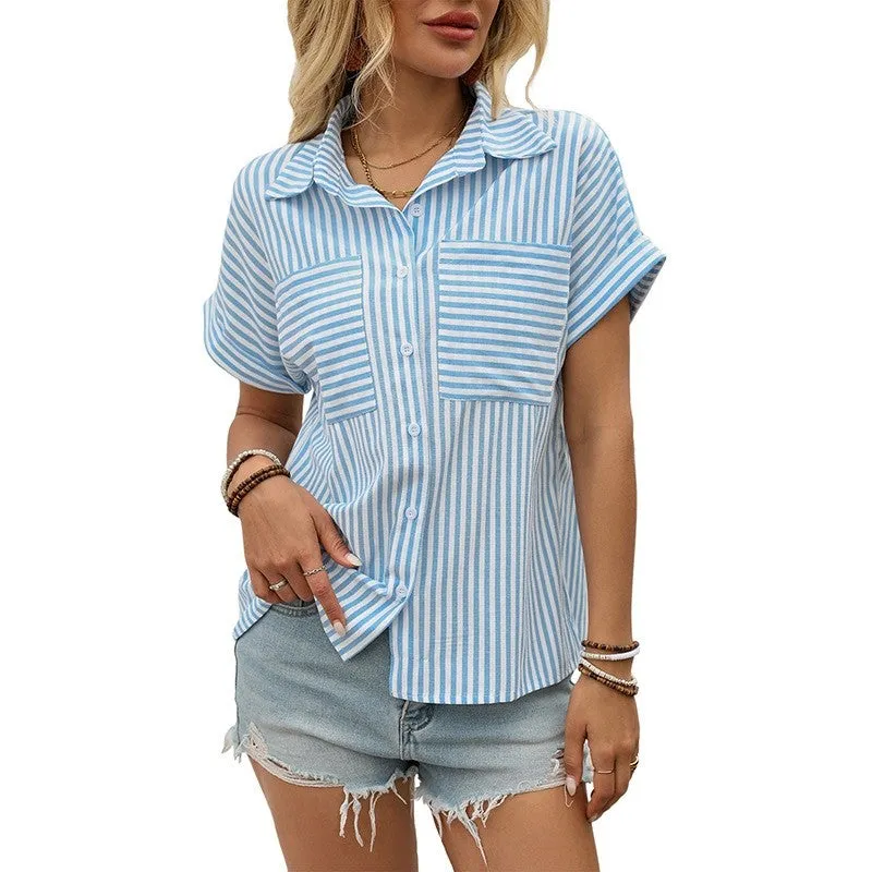 Relaxed Fit Striped Open Cardigan Shirt