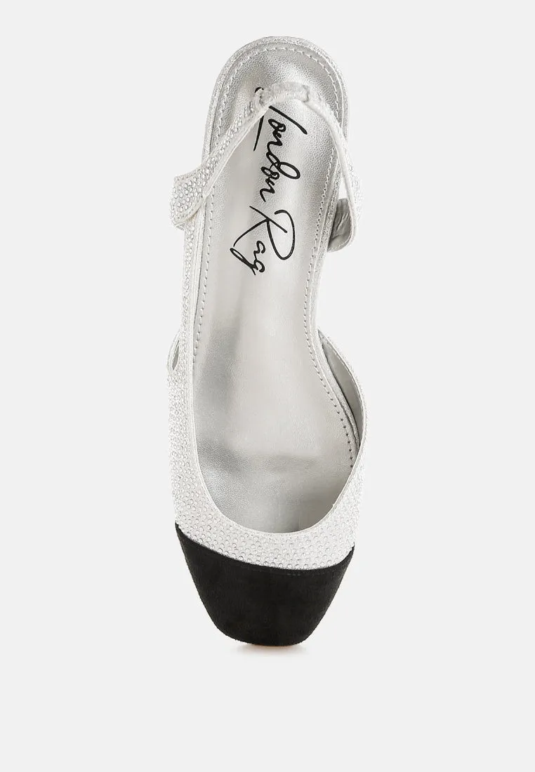 Rhinestone-Studded Glitter Flats By RUW