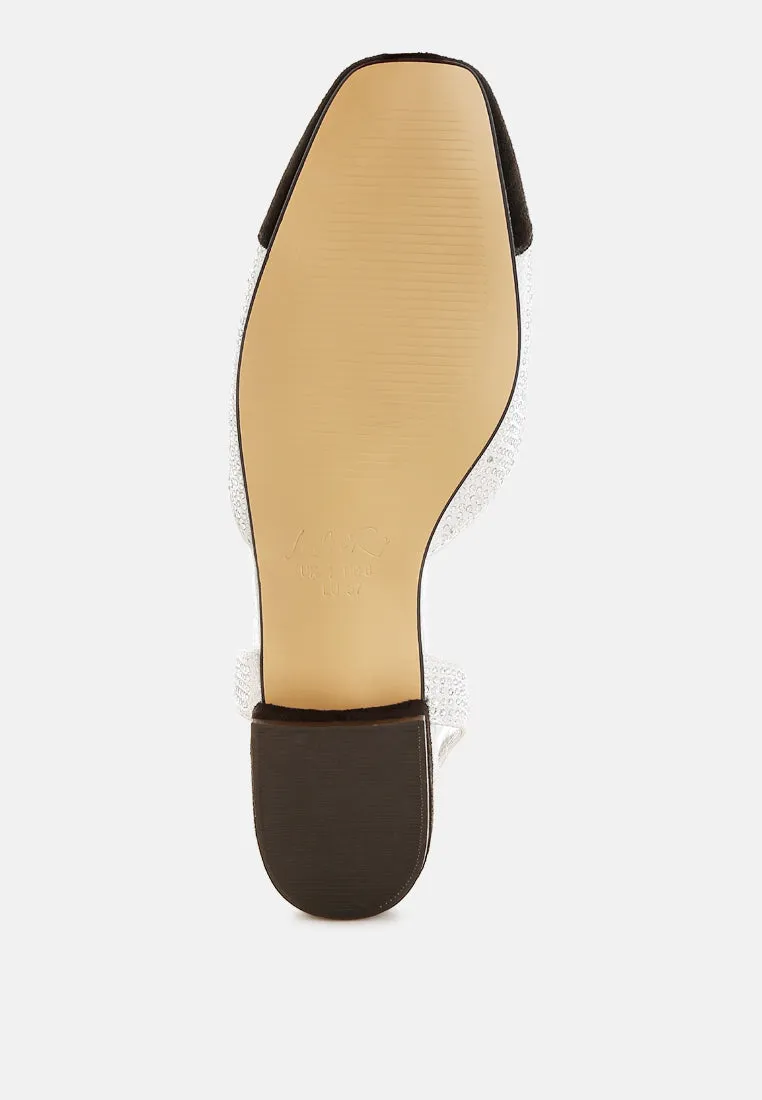 Rhinestone-Studded Glitter Flats By RUW
