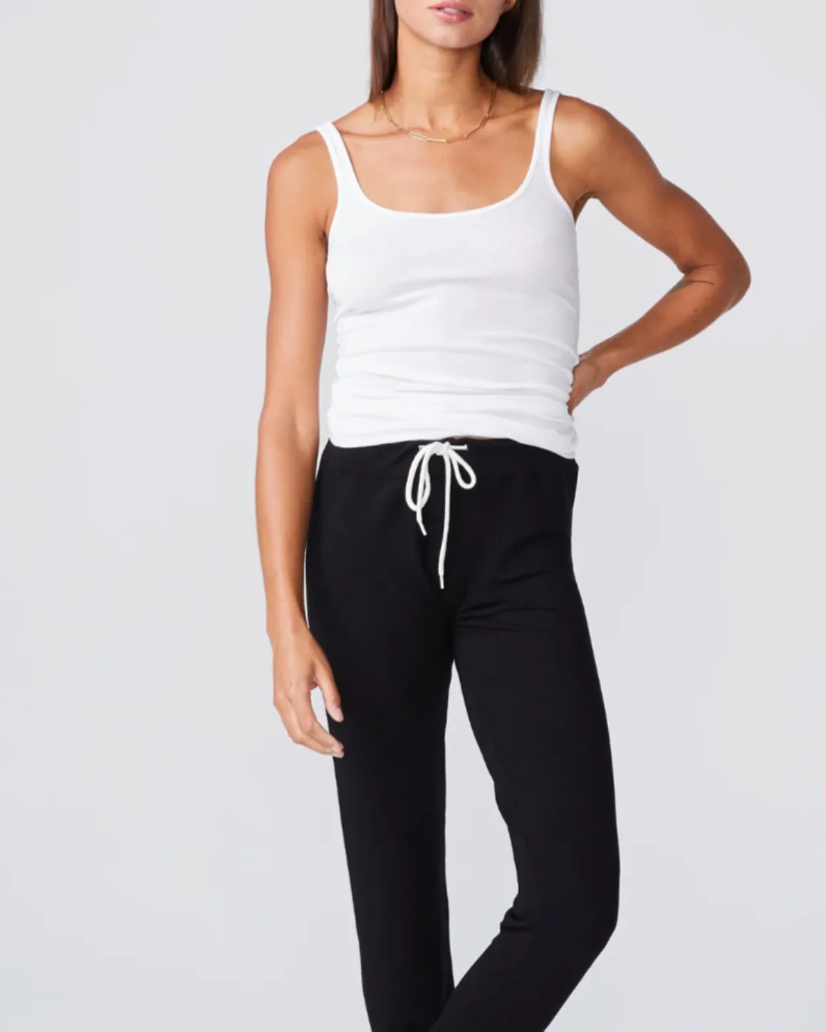Rib Narrow Tank | White