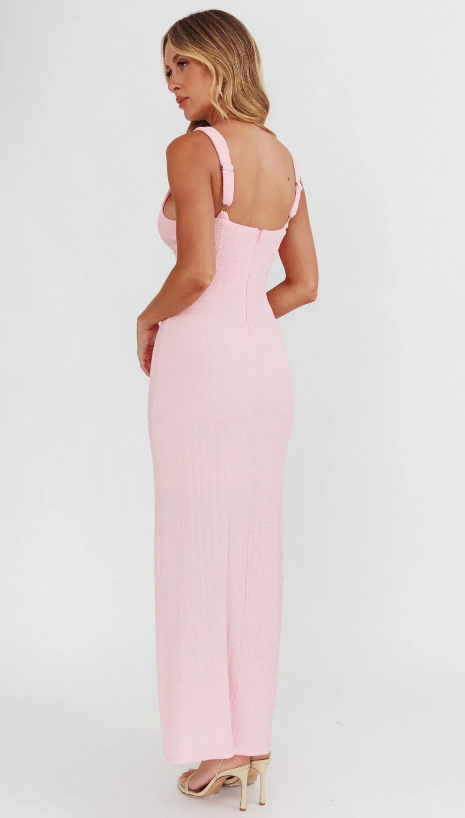 Ribbed baby pink maxi