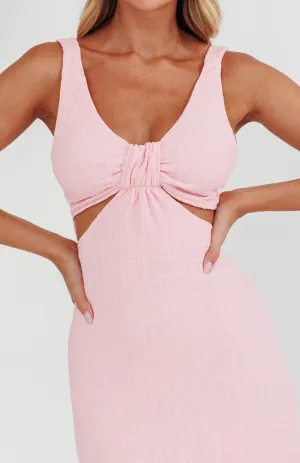 Ribbed baby pink maxi