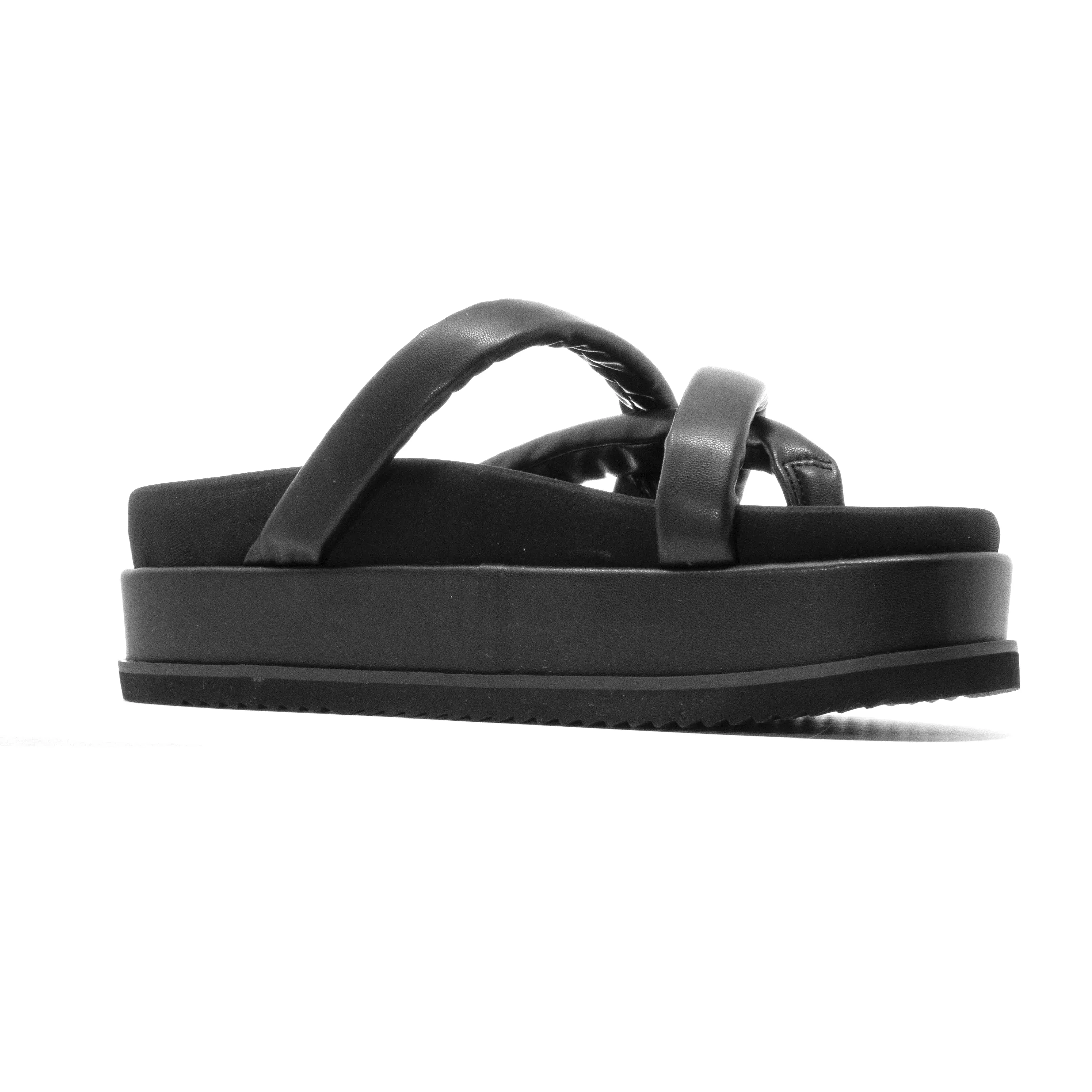 ROAM ASYMMETRICAL STACK PLATFORM BLACK VEGAN LEATHER