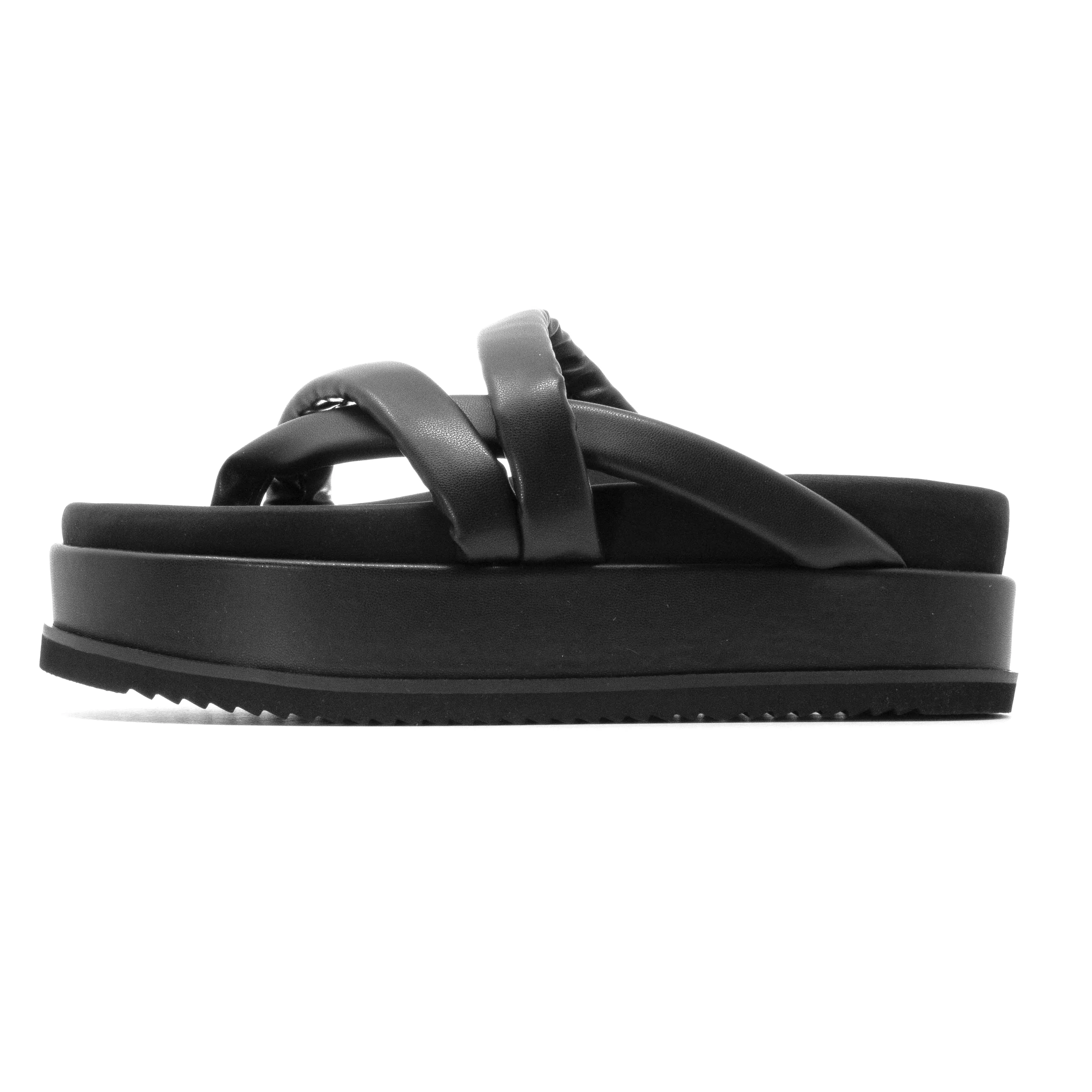 ROAM ASYMMETRICAL STACK PLATFORM BLACK VEGAN LEATHER