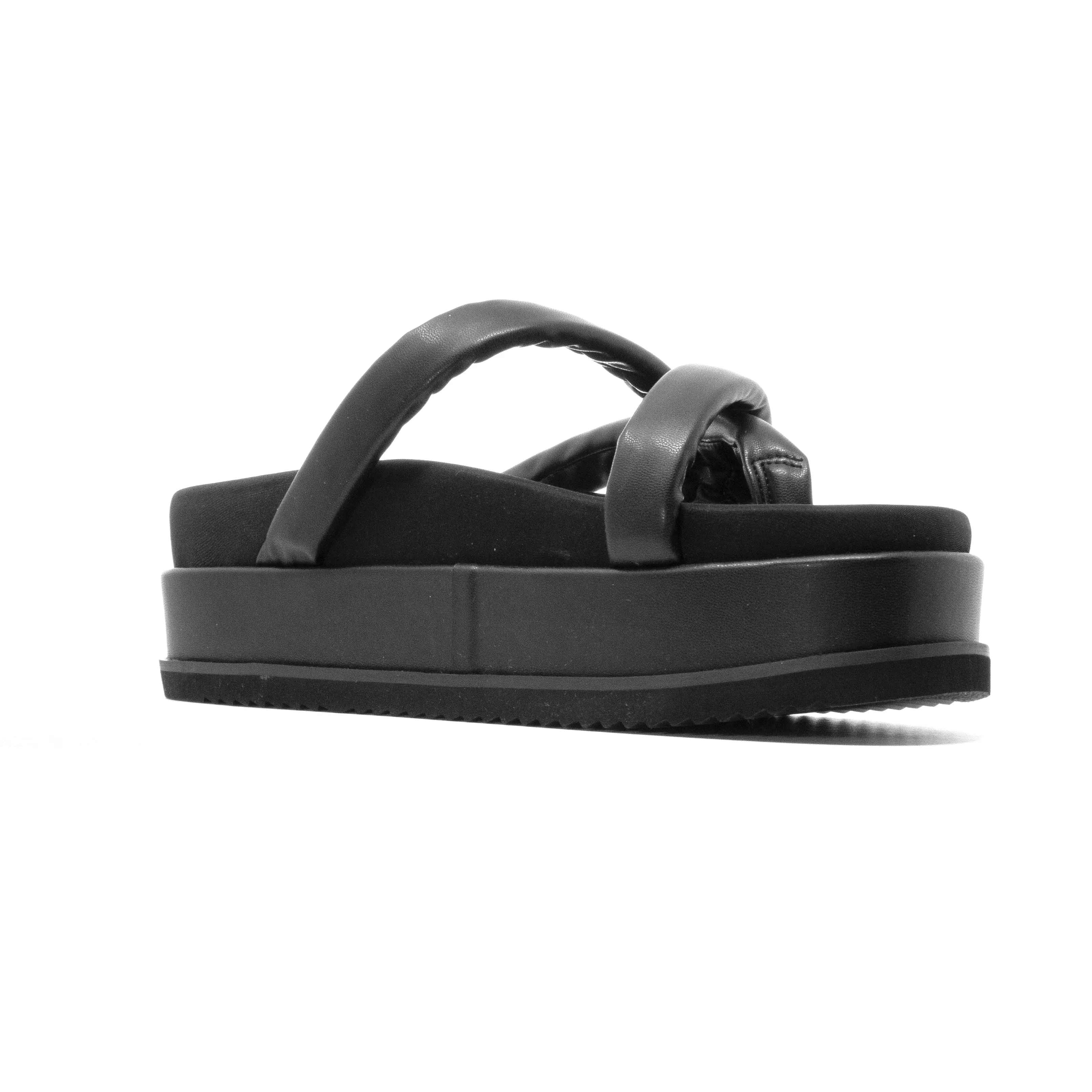 ROAM ASYMMETRICAL STACK PLATFORM BLACK VEGAN LEATHER