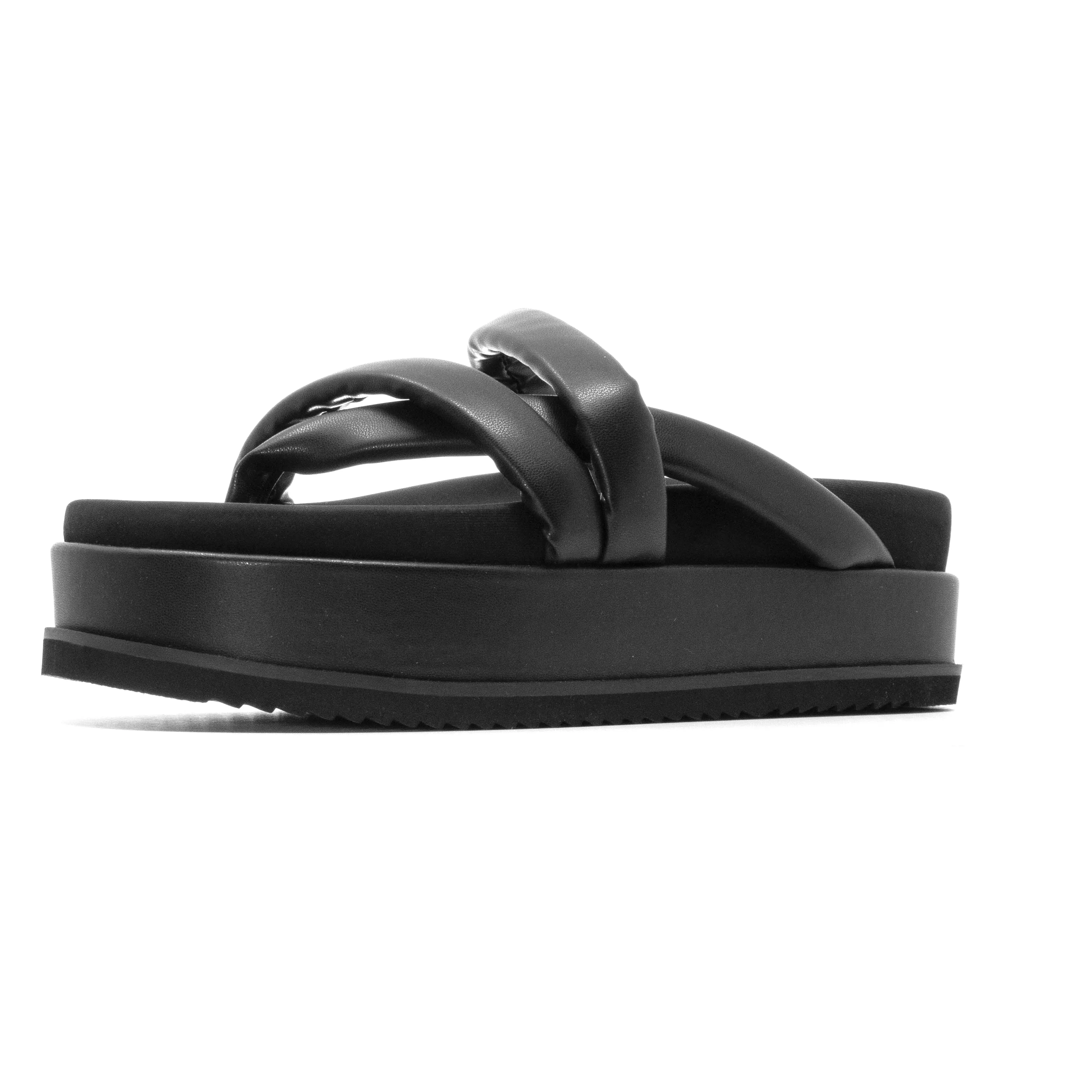 ROAM ASYMMETRICAL STACK PLATFORM BLACK VEGAN LEATHER