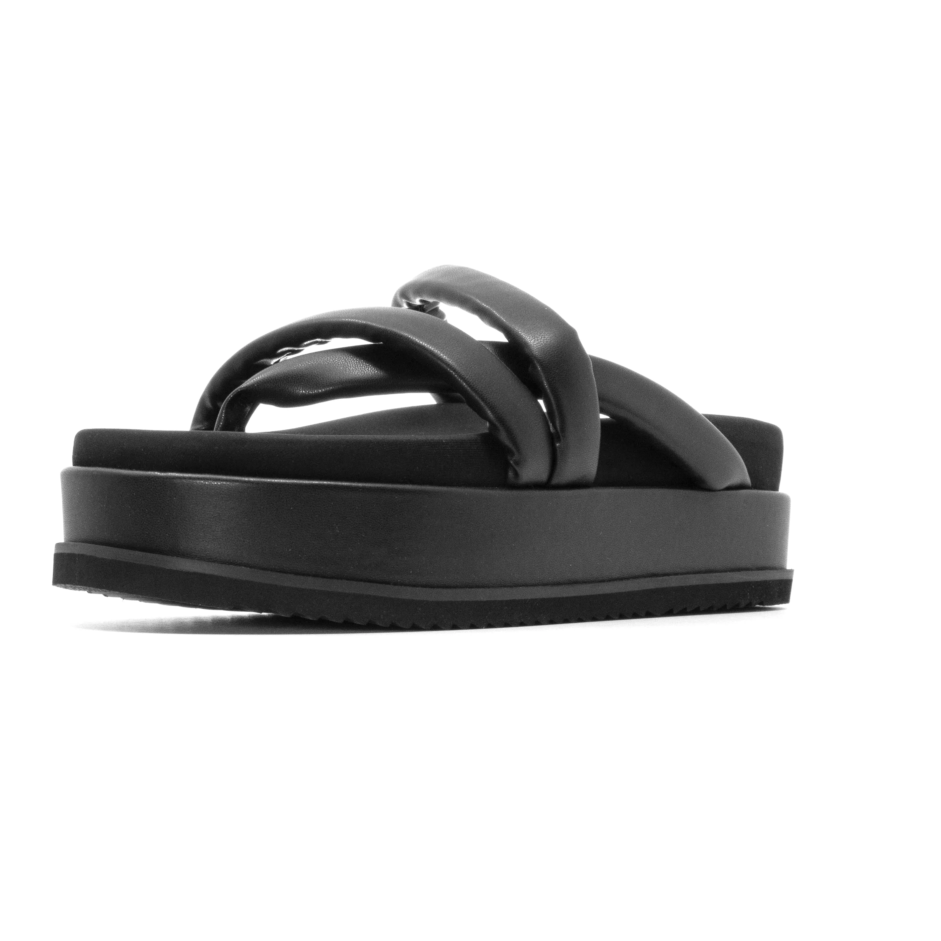 ROAM ASYMMETRICAL STACK PLATFORM BLACK VEGAN LEATHER