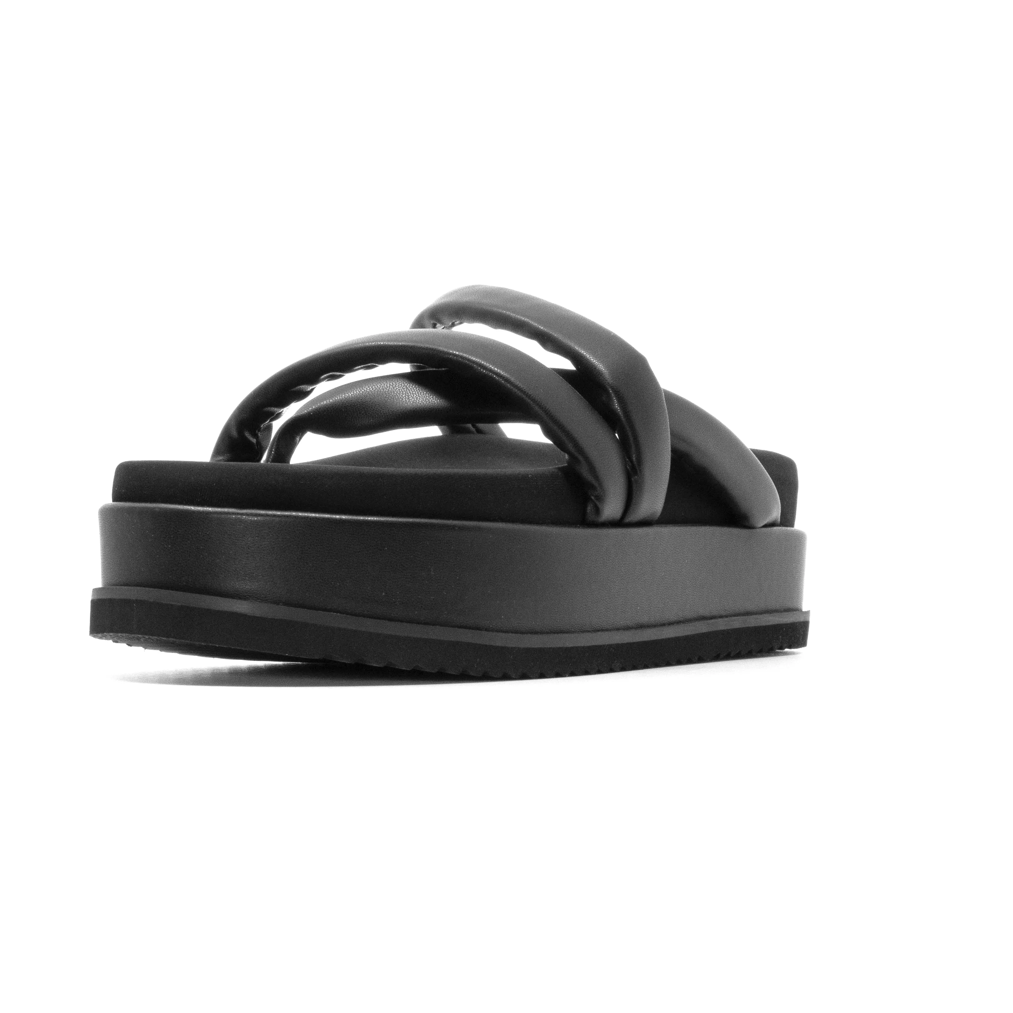 ROAM ASYMMETRICAL STACK PLATFORM BLACK VEGAN LEATHER