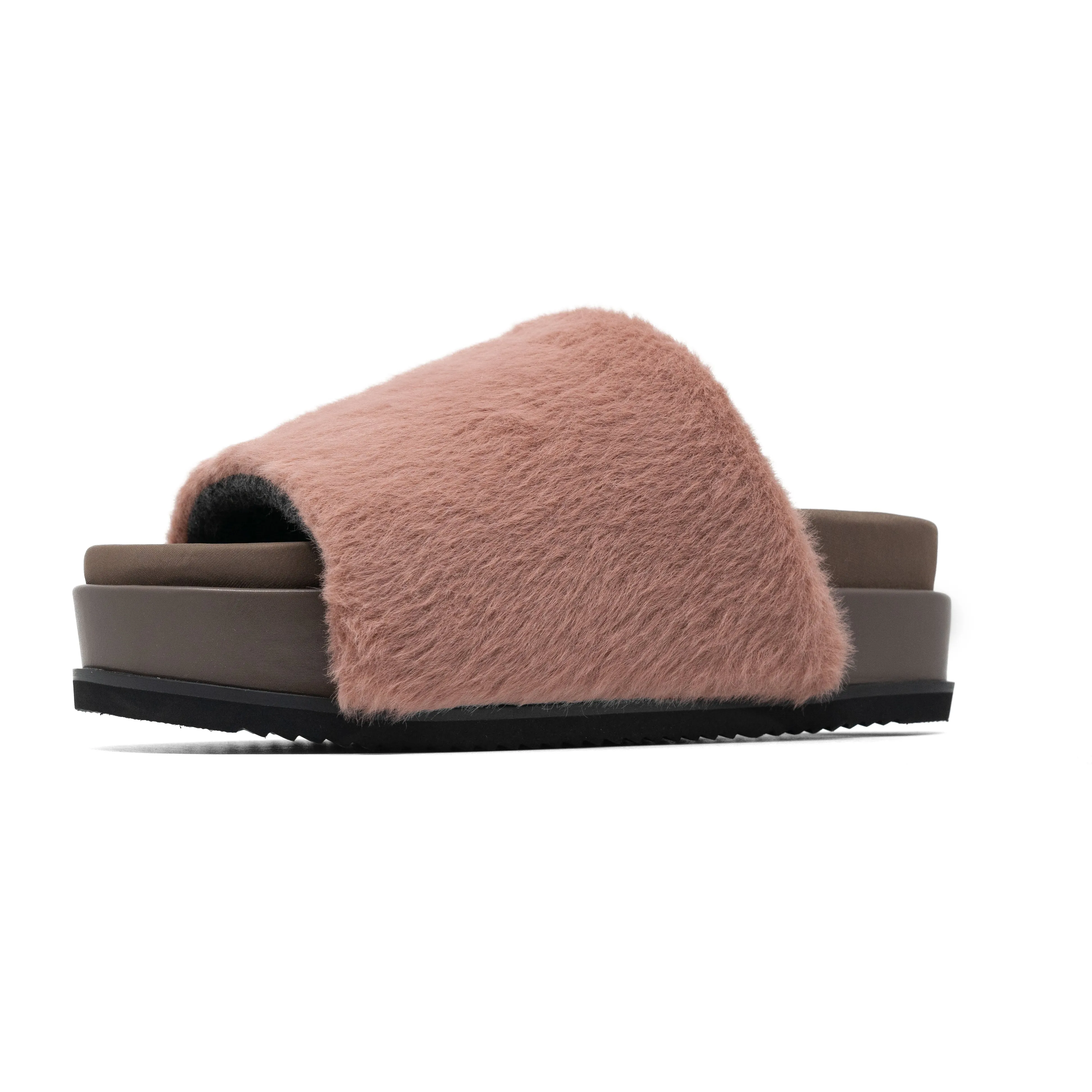 ROAM LONG LUXE STACK PLATFORM MAUVE FAUX FUR