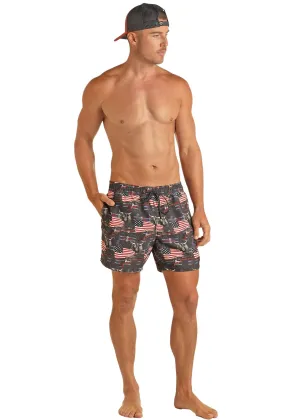 Rock and Roll Cowboy Men's American Flag Swim Board Shorts BM68W04352