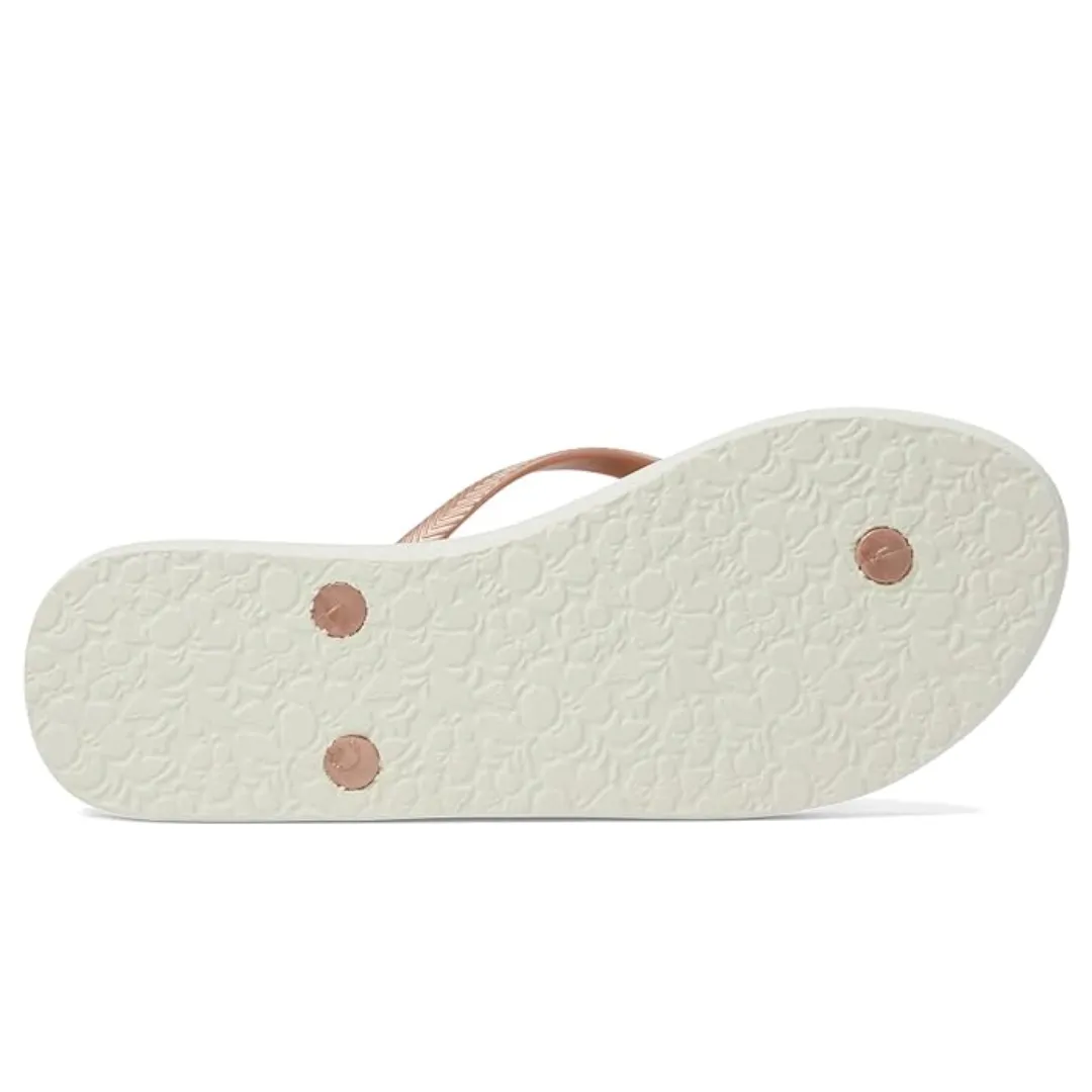 Roxy Bermuda Print Flip Flops - Peach Cream