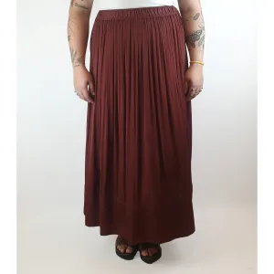 Saba deep red silky feel maxi skirt with long side splits size 14