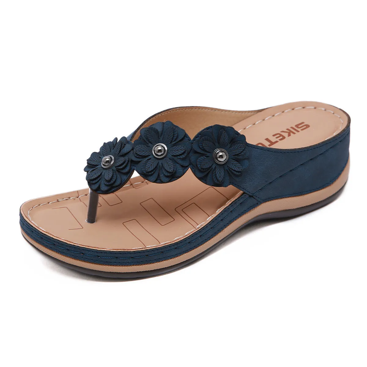 Sandals Women'S Car Line Leisure Vacation Beach Seaside Slope