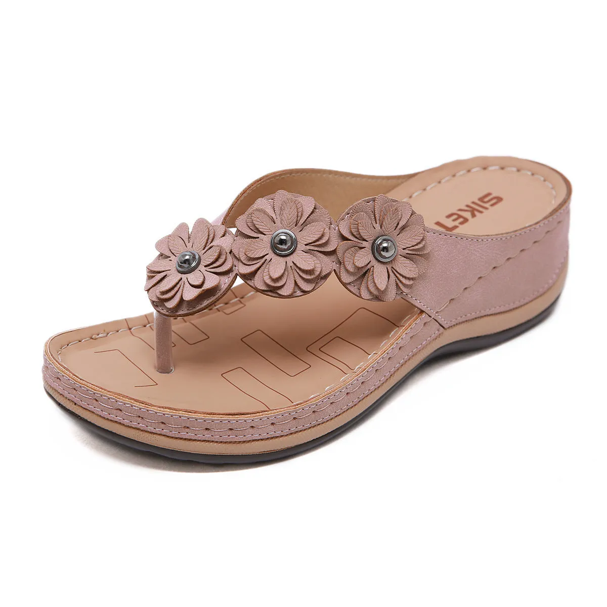 Sandals Women'S Car Line Leisure Vacation Beach Seaside Slope