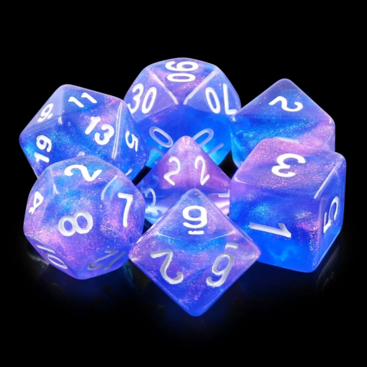 Sapphire Phantom RPG Dice Set