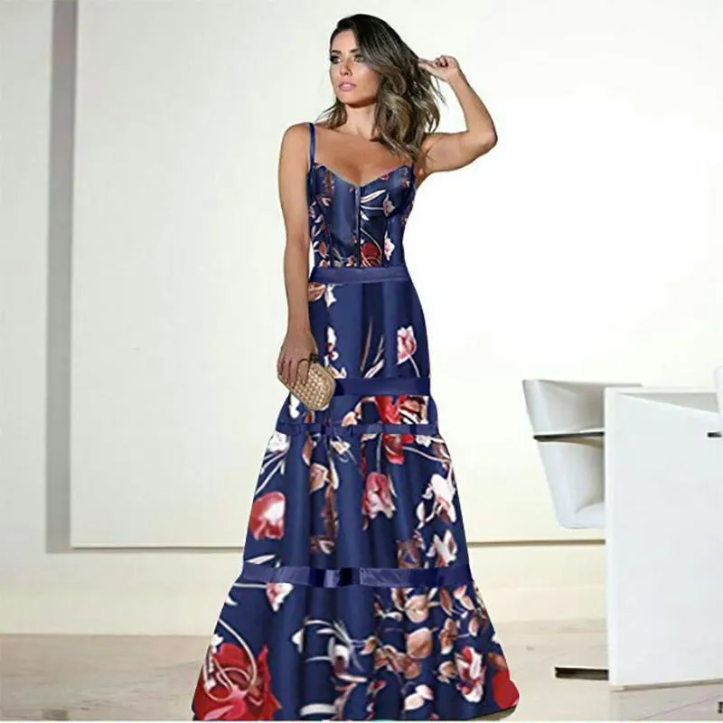 Sexy Summer Floral Print Long Dresses