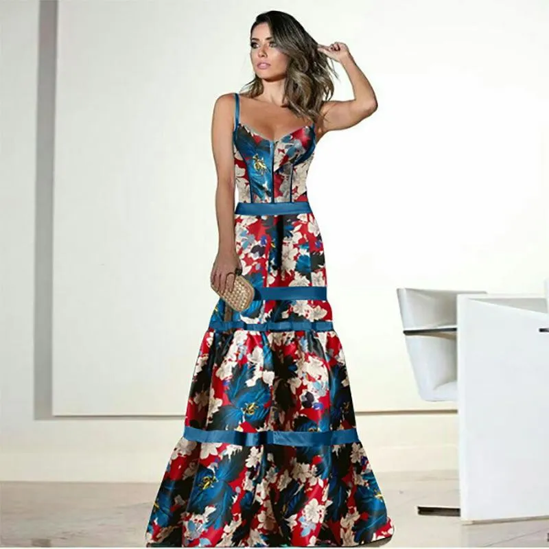 Sexy Summer Floral Print Long Dresses