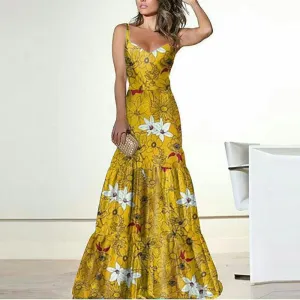 Sexy Summer Floral Print Long Dresses