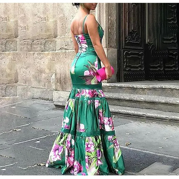 Sexy Summer Floral Print Long Dresses