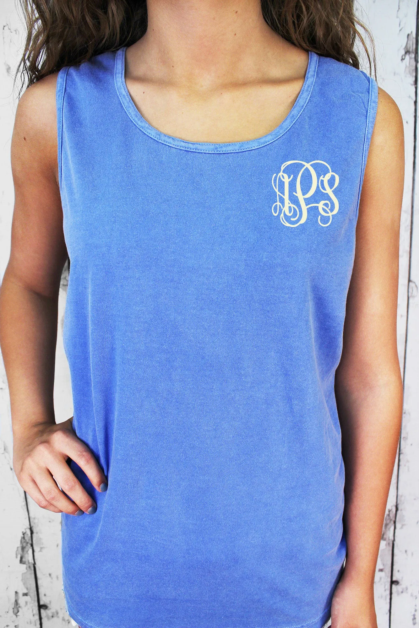 Shades of Blue Comfort Colors Cotton Tank Top *Personalize It