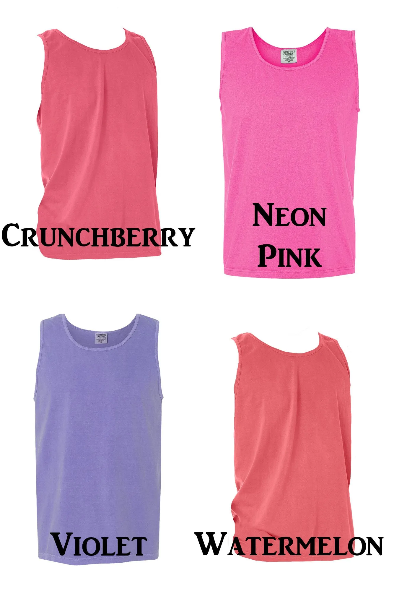 Shades of Pink/Purple Comfort Colors Cotton Tank Top *Personalize It