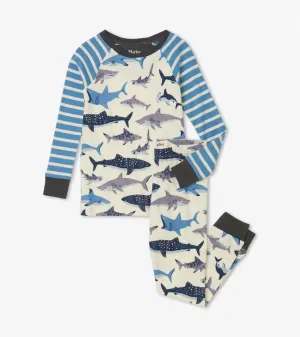 Shark School Organic Cotton Raglan Pajama Set