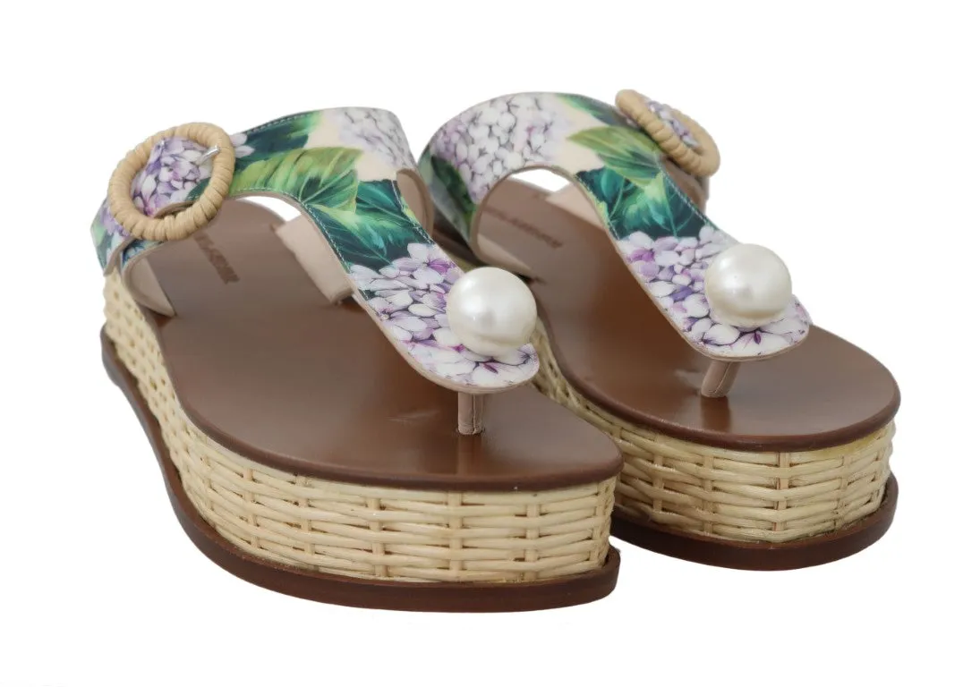 Shoes Beige Leather Hortensia Flip Flops