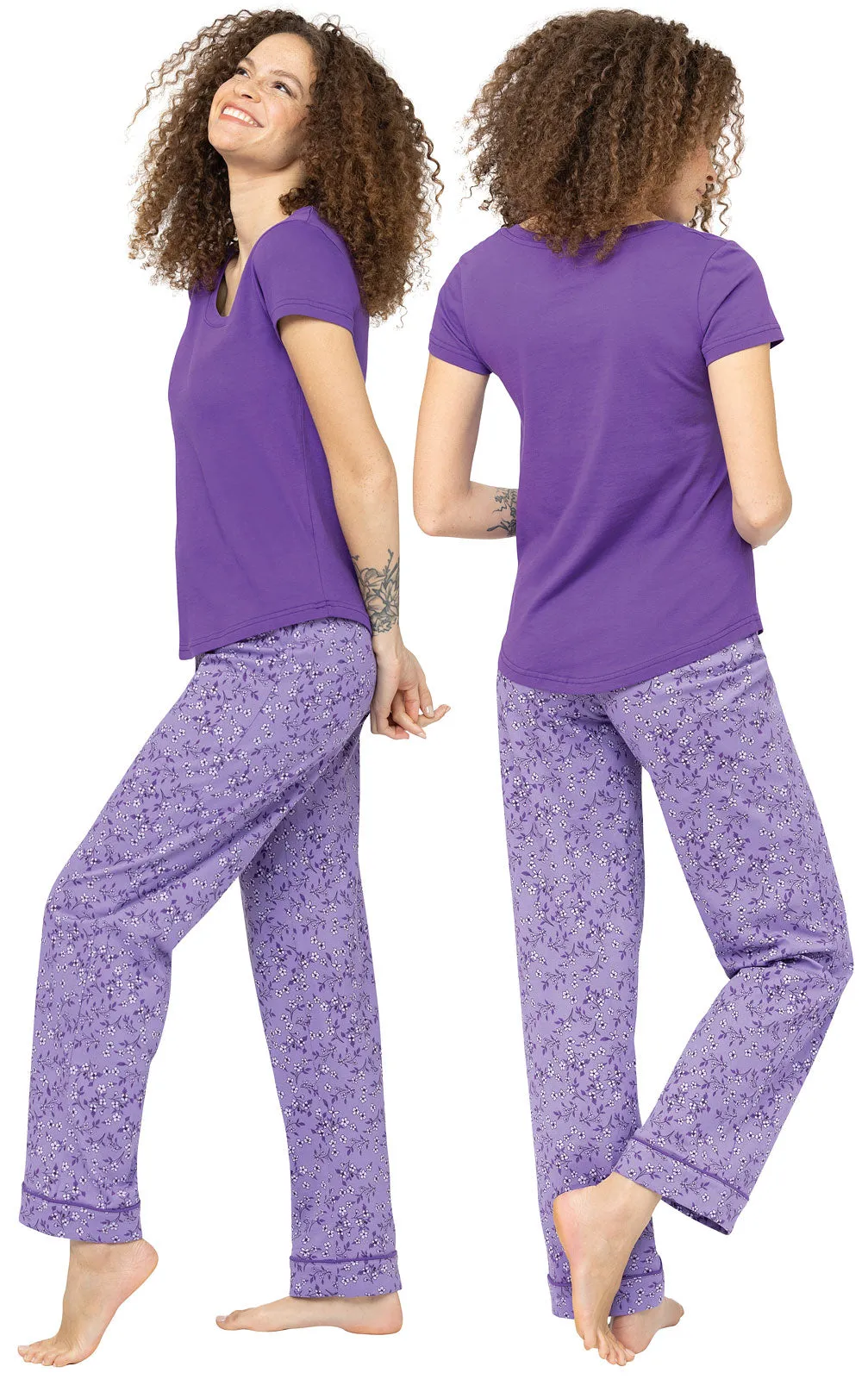 Short Sleeve V-Neck Pajamas