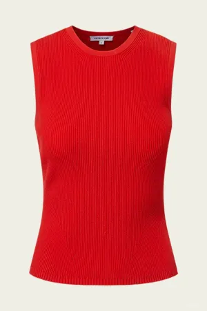 Sid Sleeveless Crewneck Pullover in Poppy