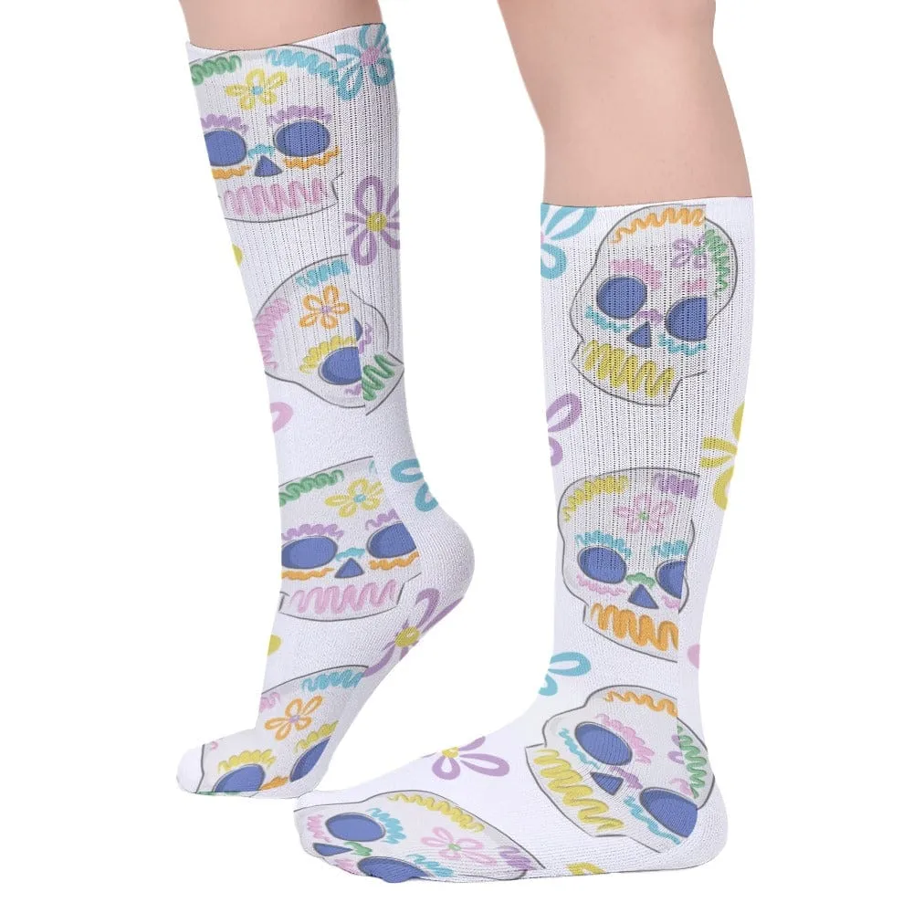Skulls White Breathable Stockings