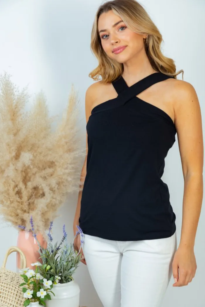 Sleeveless Halter Neck Top