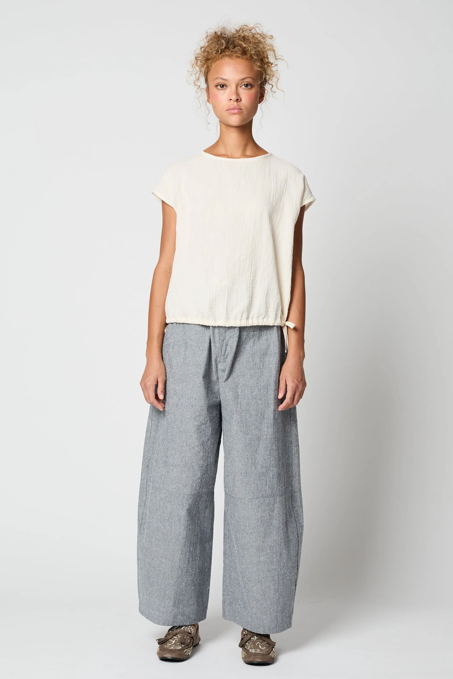 SLIP ON BLOUSE CAP SLEEVE