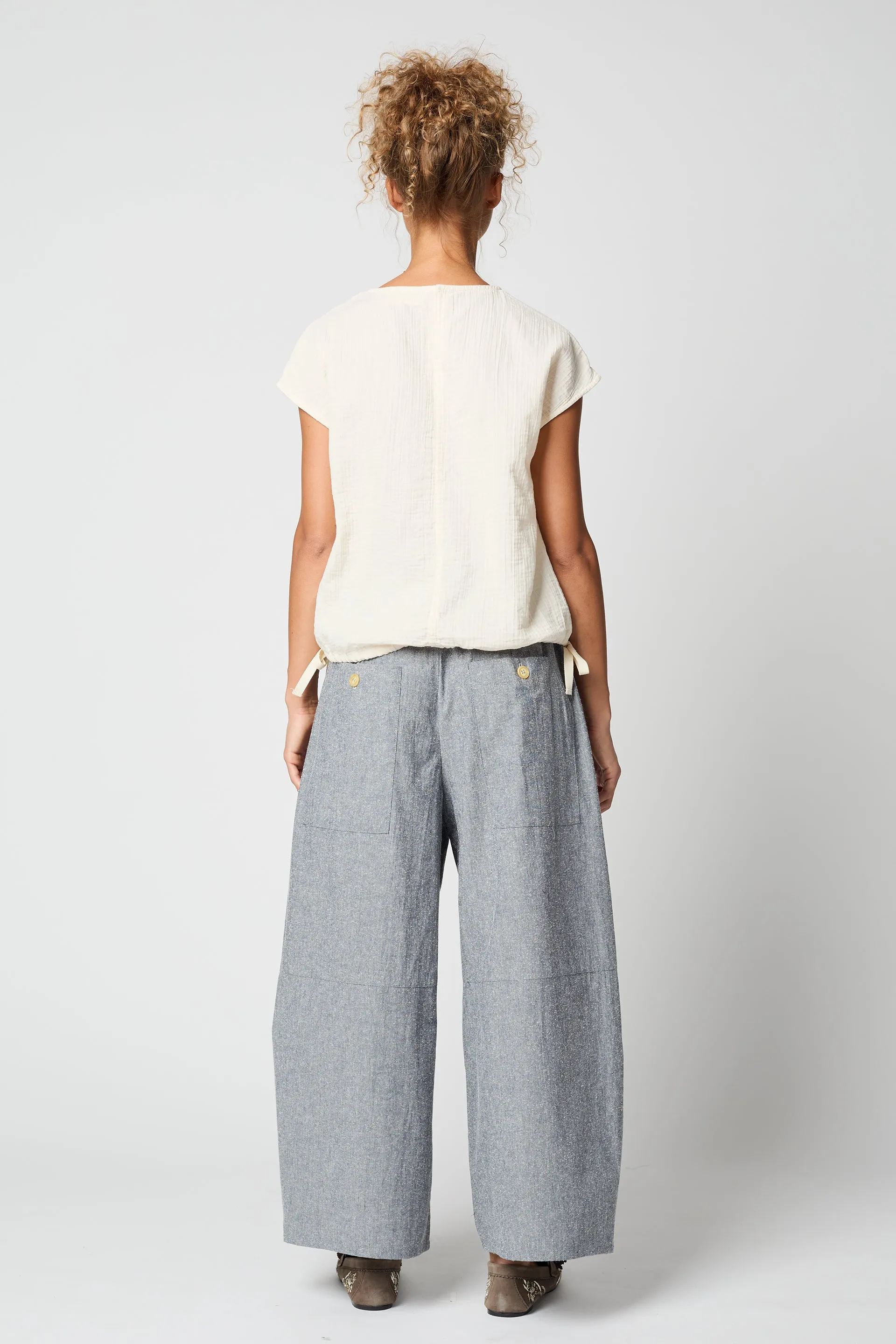 SLIP ON BLOUSE CAP SLEEVE