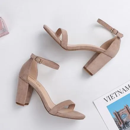 Small Size Block Heel Ankle Strap Sandals SS352