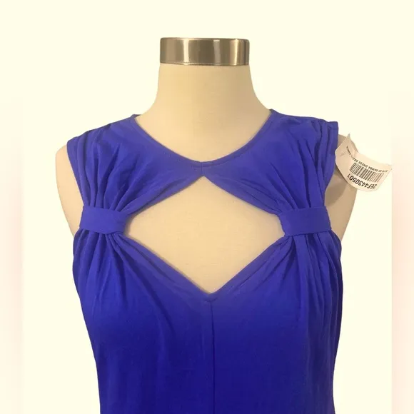 Soft Surroundings Blue Maxi Long Dress Sundress Soft Stretch Pockets Vacation