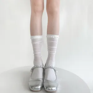 Solid Color Breathable Calf Socks