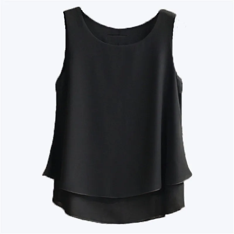 Solid Color Chiffon Blouse