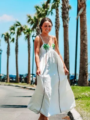 Solstice - Palm Embroidered Maxi Dress