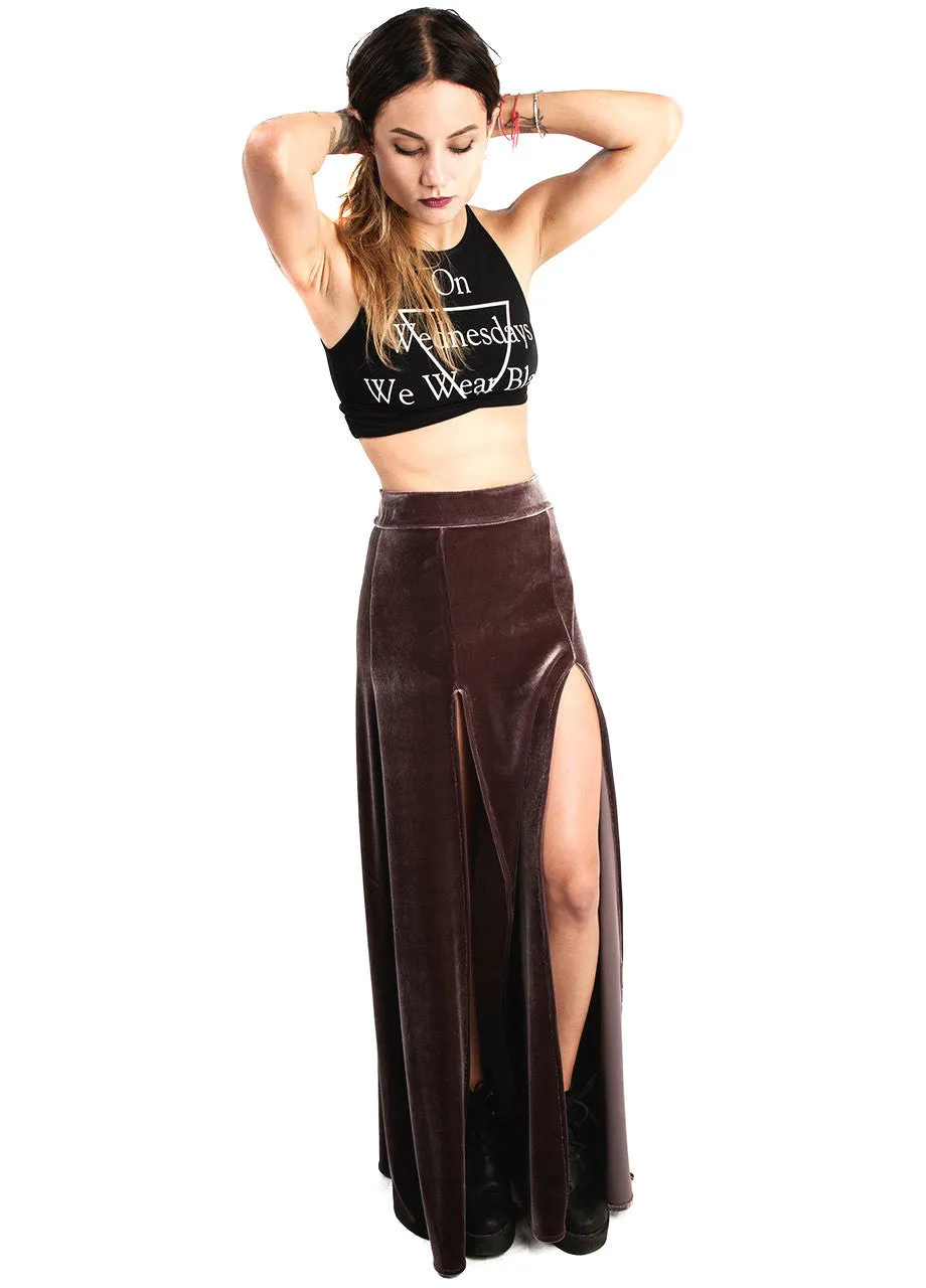 South Castles Roma Velvet Maxi Skirt