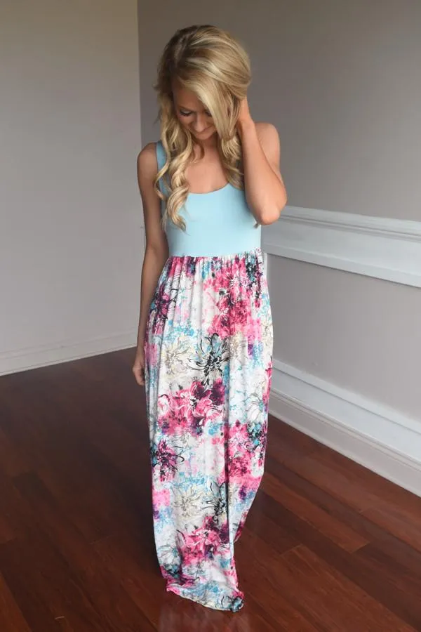 Splash into Summer Maxi Dress~ Blue