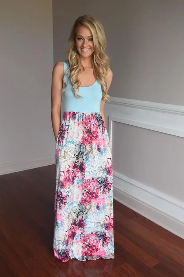 Splash into Summer Maxi Dress~ Blue